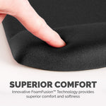 Fellowes PlushTouch Foam Non-Skid Mouse Pad/Wrist Rest Combo, Black (9252001)