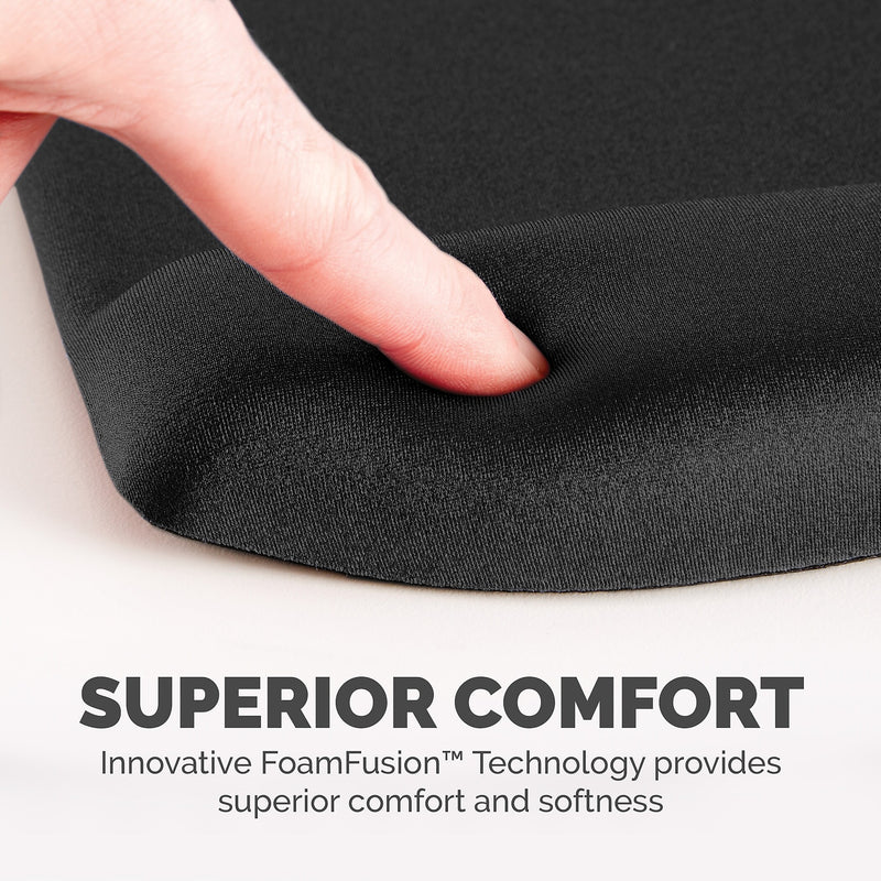 Fellowes PlushTouch Foam Non-Skid Mouse Pad/Wrist Rest Combo, Black (9252001)