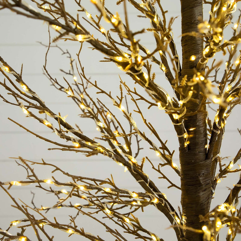 Nearly Natural 6-ft Pre-Lit Artificial Twig Tree with 480 Warm White LED Lights (T4929)
