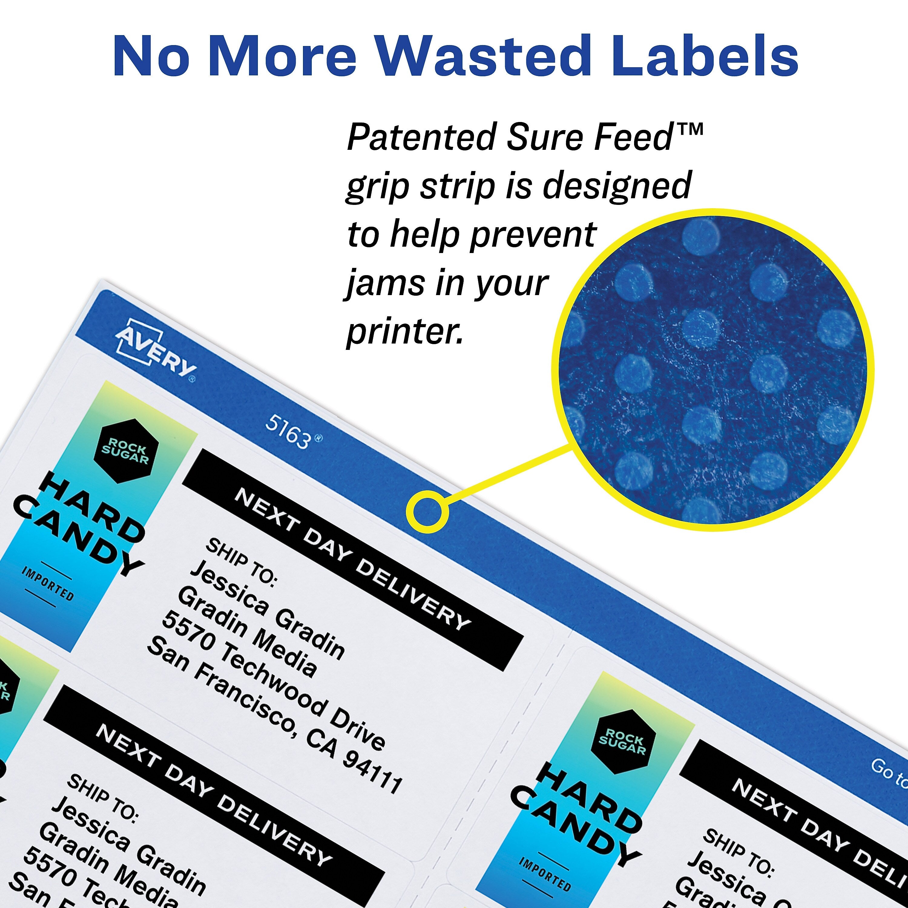 Avery Print-to-the-Edge Color Laser Shipping Labels, 3-3/4" x 4-3/4", White, 100 Labels/Pack (6878)
