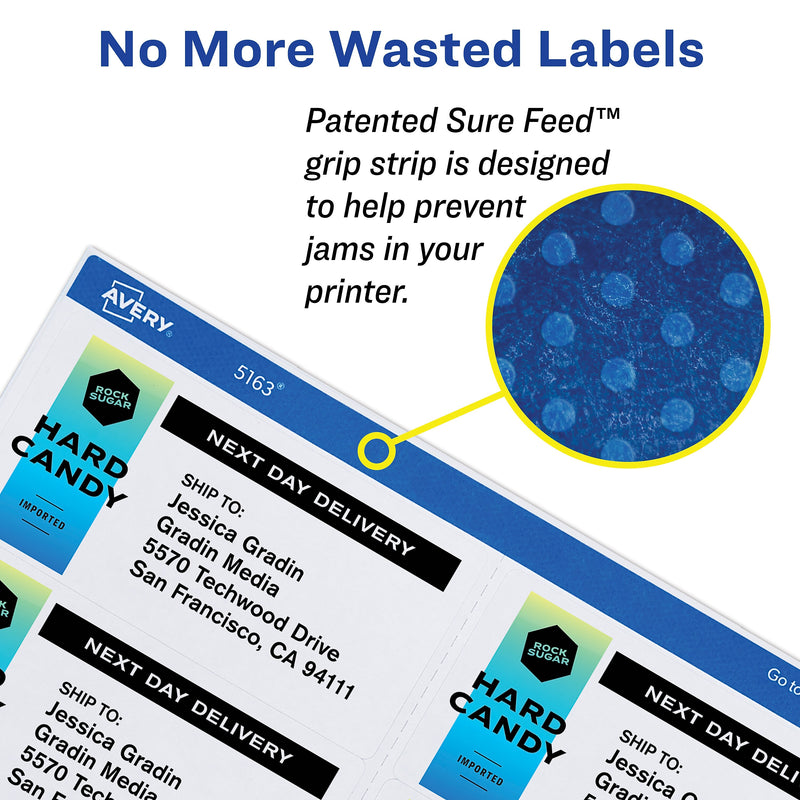 Avery Print-to-the-Edge Color Laser Shipping Labels, 3-3/4" x 4-3/4", White, 100 Labels/Pack (6878)