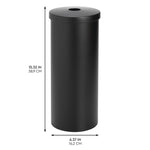 mDesign 3-Roll Steel Toilet Paper Storage Holder with Lid, Matte Black (25975)