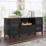 Sauder Tiffin Line 30"H Storage Credenza with 3 Shelves, Raven Oak (433265)