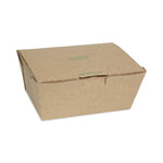 Pactiv Evergreen EarthChoice Tamper Evident OneBox Paper Box, 6.54 x 4.5 x 3.25, Kraft, 160/Carton