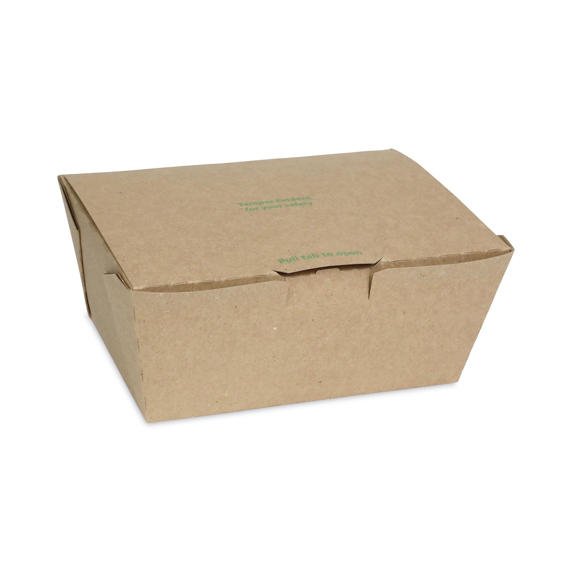 Pactiv Evergreen EarthChoice Tamper Evident OneBox Paper Box, 6.54 x 4.5 x 3.25, Kraft, 160/Carton