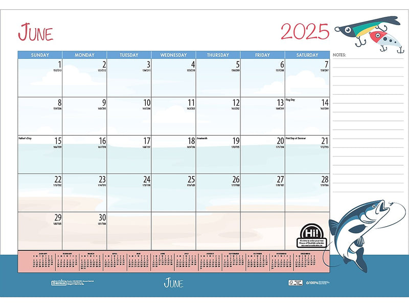 2024-2025 House of Doolittle Seasonal Holiday Depictions 22" x 17" Academic Monthly Desk Pad Calendar (1395-25)