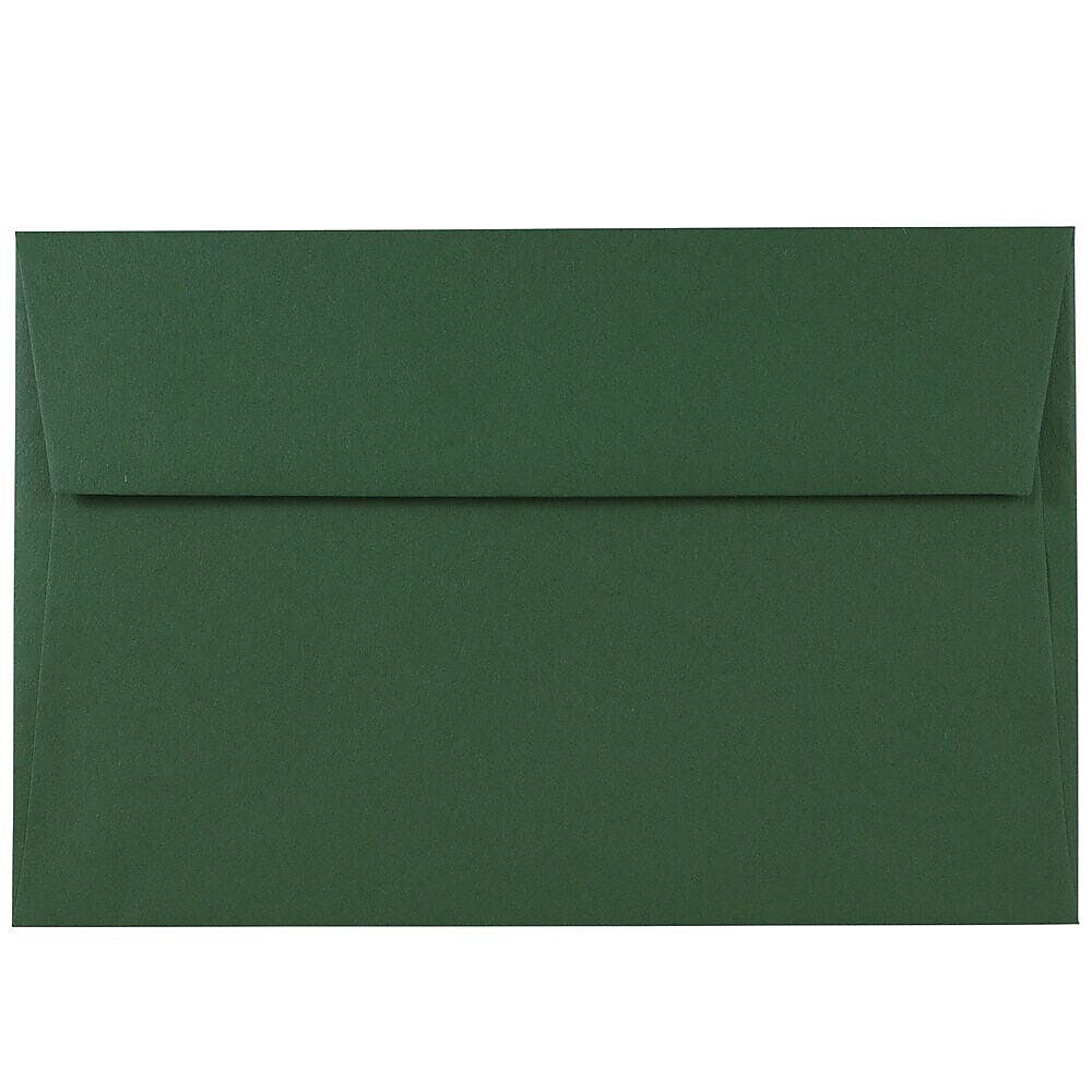 JAM Paper A9 Booklet Envelope 5 3/4" x 8 3/4", Dark Green, 100/Pack (157459d)