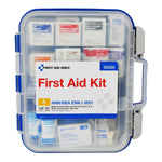 First Aid Only ReadyCare Plastic First Aid Kit with Medication, ANSI 2021 Class A, 50 People, 238 Pieces, Clear/Blue (90698)