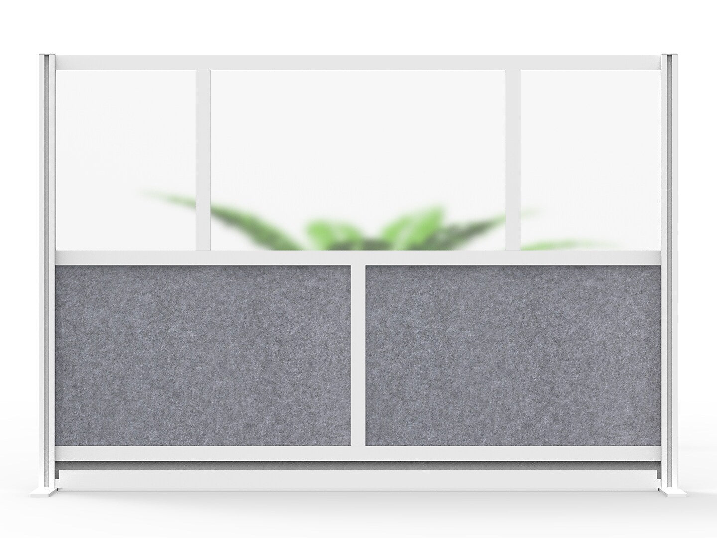 Luxor Modular Room Divider Starter Wall, 48"H x 70"W, Gray PET/Frosted Acrylic (MW-7048-FCG)