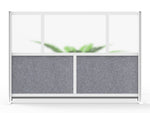 Luxor Modular Room Divider Starter Wall, 48"H x 70"W, Gray PET/Frosted Acrylic (MW-7048-FCG)