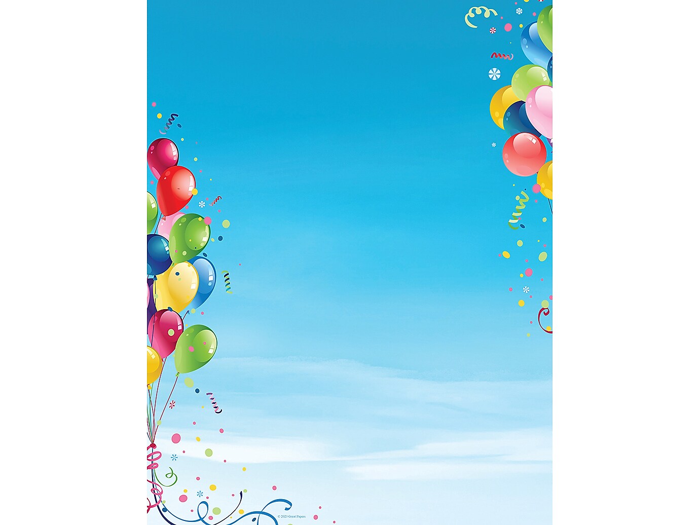 Great Papers Balloons Everywhere Letterhead, Multicolor, 50/Pack (2023062)