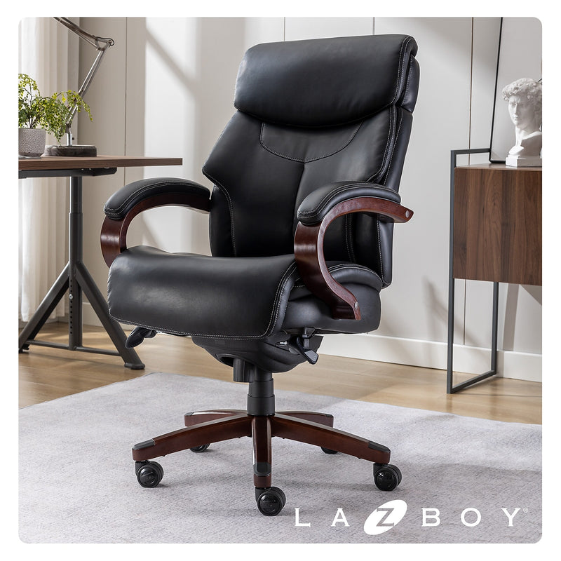 La-Z-Boy Bradley Bonded Leather Executive Chair, Black (46089-CC)