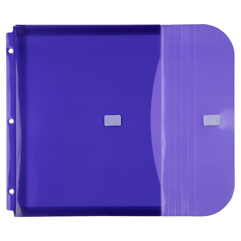 JAM Paper Poly Binder Pocket, 3-Hole Punched, Purple, 12/Pack (218VB1PU)