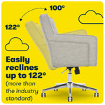 Serta Style Ashland Fabric Swivel Computer and Desk Chair, Light Gray (CHR100004)