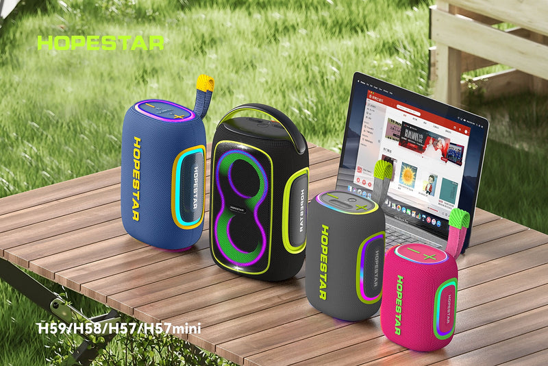 Worryfree Gadgets Hopestar Wireless Bluetooth 65W Party Speaker with RGB Lights, Waterproof, Green (WH58)