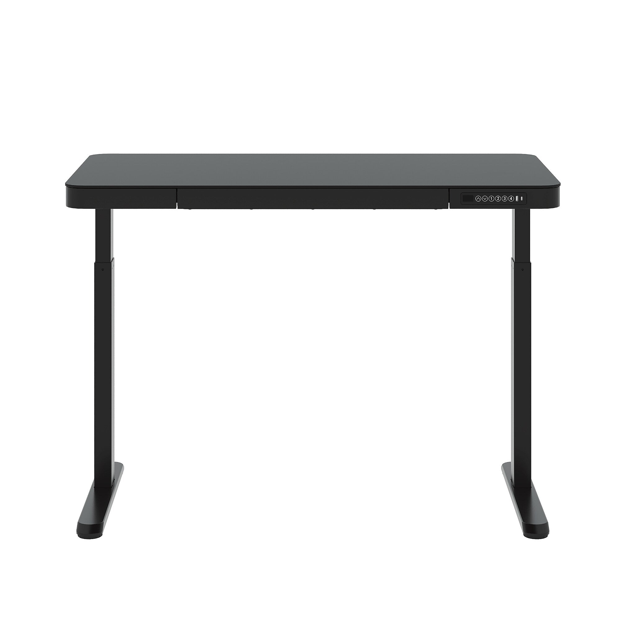 FlexiSpot EG9 48"W Electric Adjustable Glass Top Standing Desk, Black (EG9B-E)
