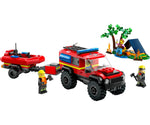 LEGO City 4x4 Fire Truck with Rescue Boat, 301 Pieces (60412)