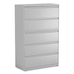 Alera 5-Drawer Lateral File Cabinet, Letter/Legal Size, Lockable, 67.63"H x 42"W x 18.63"D, Light Gray (ALEHLF4267LG)