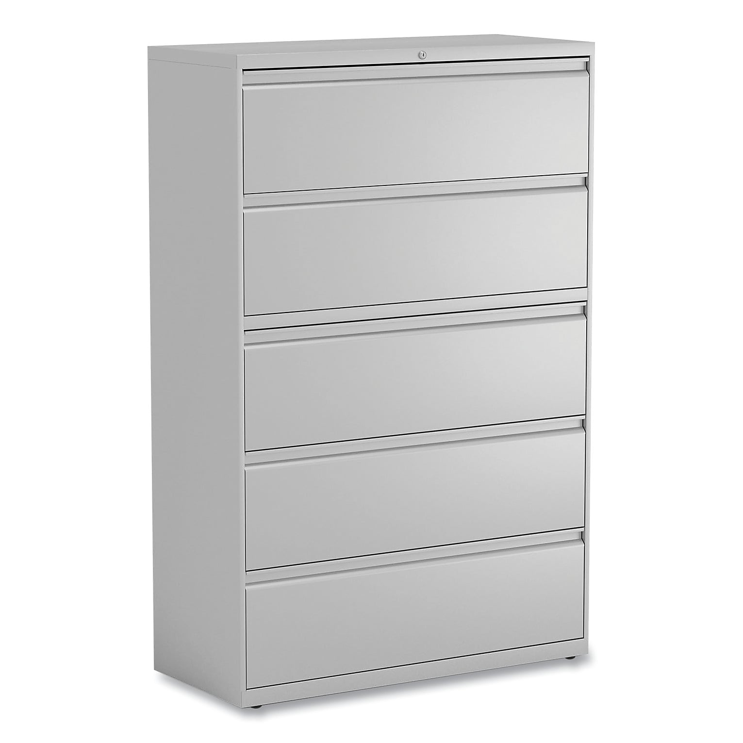 Alera 5-Drawer Lateral File Cabinet, Letter/Legal Size, Lockable, 67.63"H x 42"W x 18.63"D, Light Gray (ALEHLF4267LG)