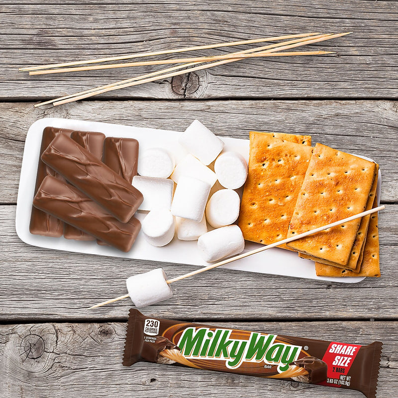 Milky Way Milk Chocolate Sharing Size Candy Bar, 3.63 oz Bar, 24/Box (MMM04401)