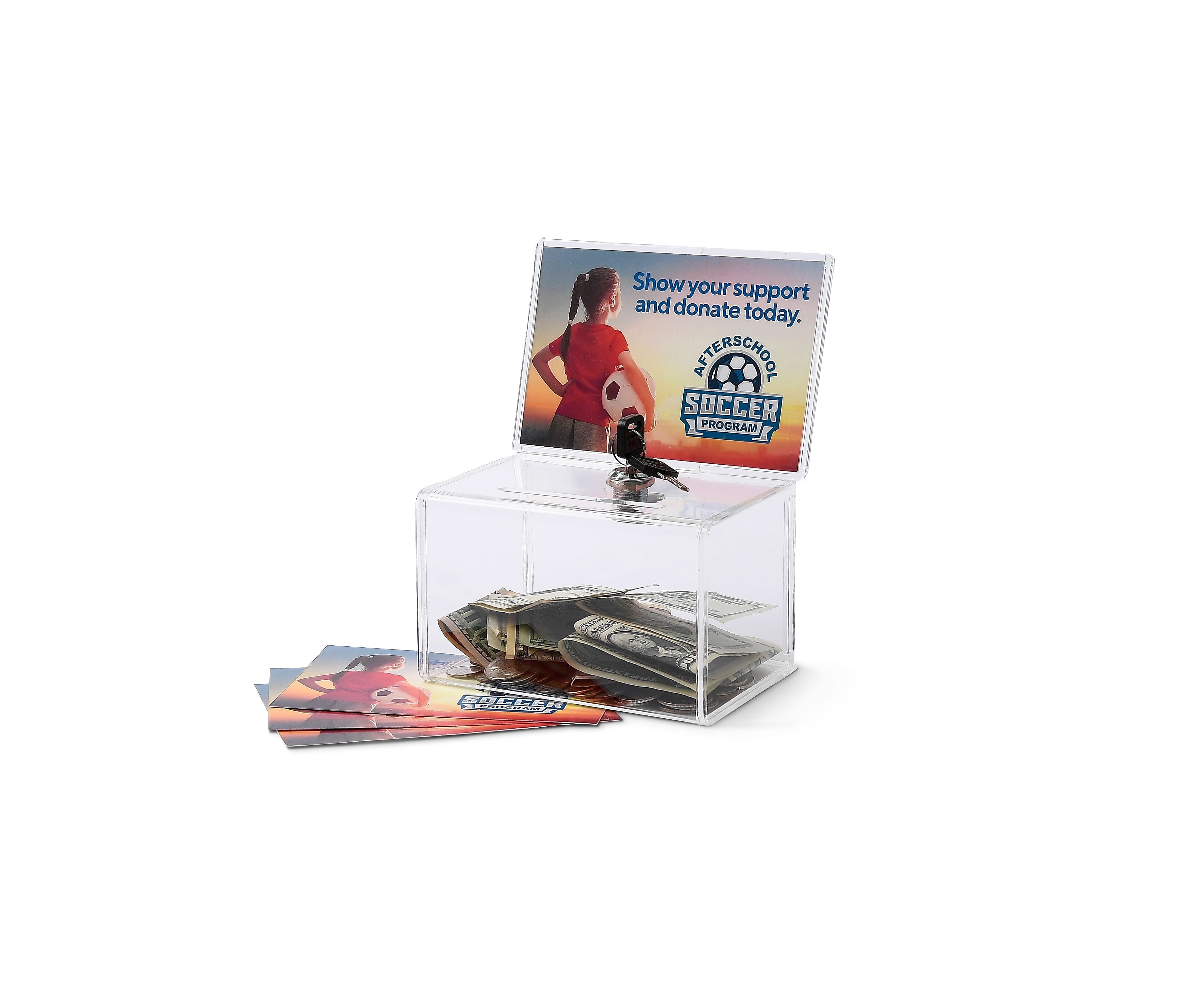 Staples Locking Plastic Ballot/Coin Box, Clear (ST17201/17201)