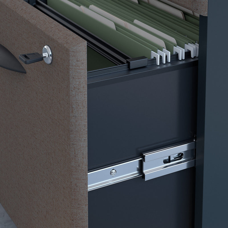 Bush Business Furniture Cubix 3-Drawer Mobile Vertical File Cabinet, Letter/Legal Size, Lockable, Slate (WC84853PSU)