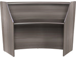 Regency Marque 72"W Curved Reception Desk Workstation, Driftwood Gray (77290GY)