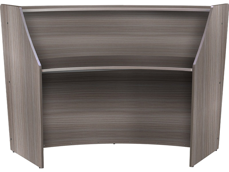 Regency Marque 72"W Curved Reception Desk Workstation, Driftwood Gray (77290GY)