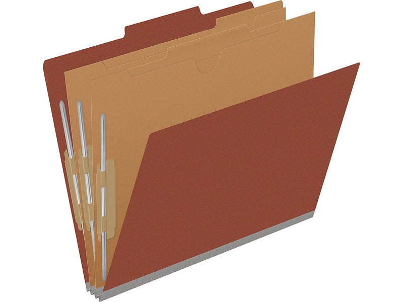 Medical Arts Press Pressboard Classification Folder, 2 Dividers, 2" Expansion, Letter Size, Red, 10/Box (DV-T42-26-3RED-PKT)