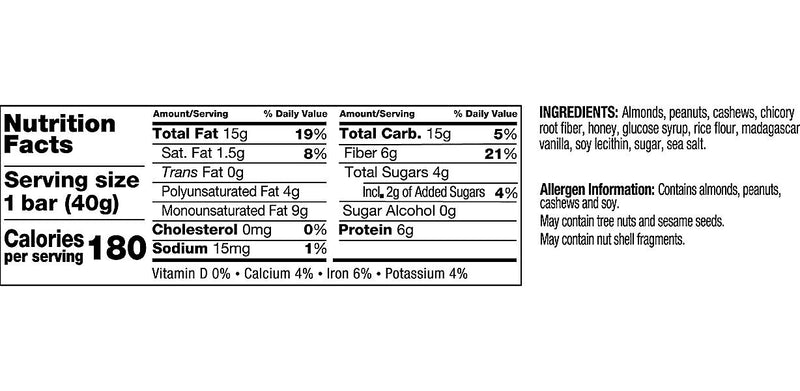 KIND Madagascar Vanilla Almond Nut Bar, 1.4 oz., 12 Bars/Box (KND17850)