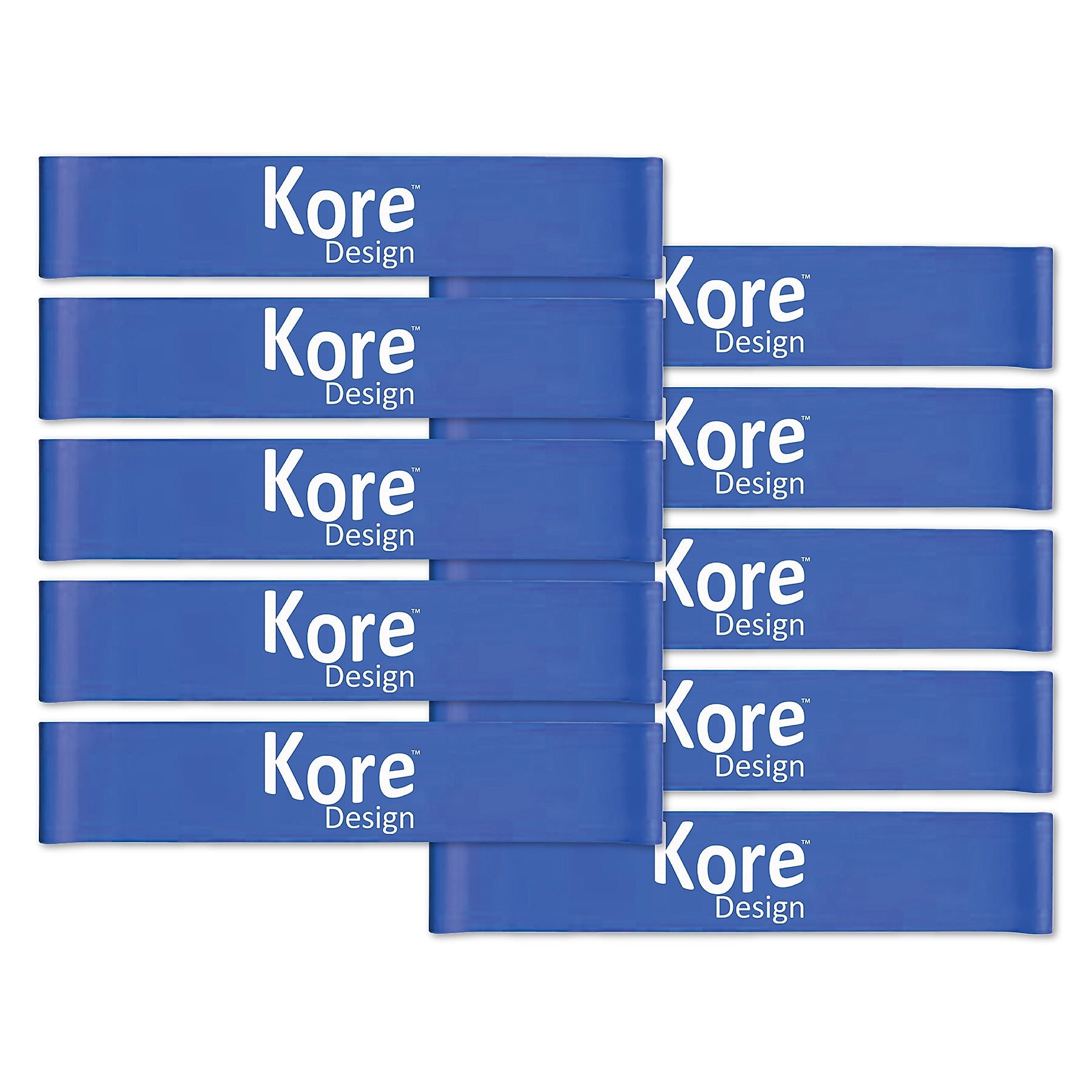 Kore Design Chair Fidget Silicone Kick Bands, Blue, 10/Pack (KD-KB0001)