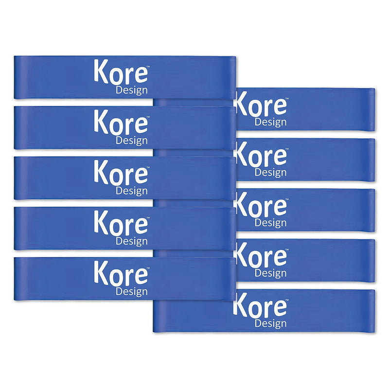 Kore Design Chair Fidget Silicone Kick Bands, Blue, 10/Pack (KD-KB0001)