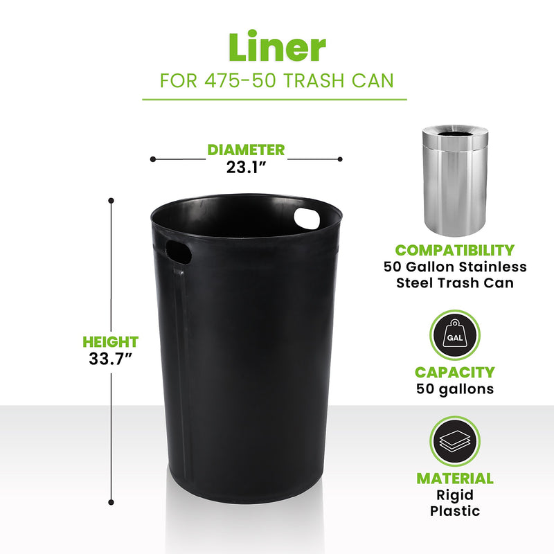 Alpine Industries 475 Series 50 Gallon Rigid Bin Liner, 33.7" x 23.11" x 23.11" (ALP475-50-L)