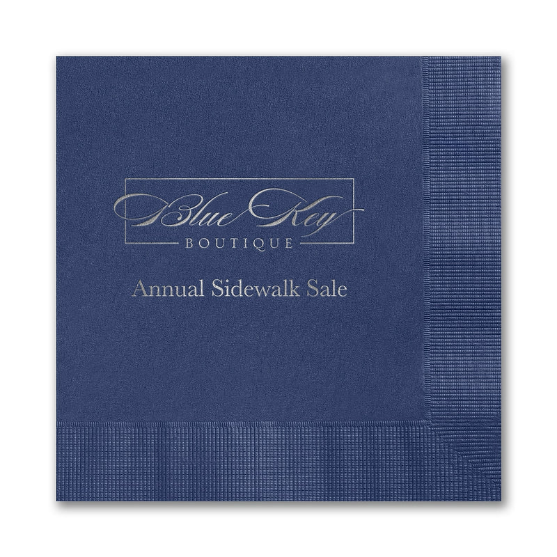 Navy Luncheon Napkin - Custom Foil Imprint, 500/BX