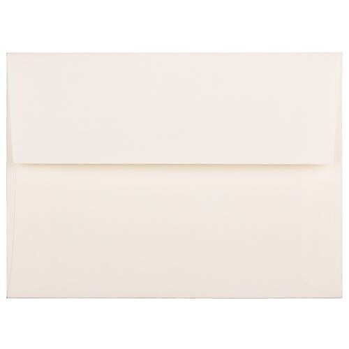 JAM Paper A6 Booklet Envelope 4 3/4" x 6 1/2", Natural Linen, 100/Pack (74083d)