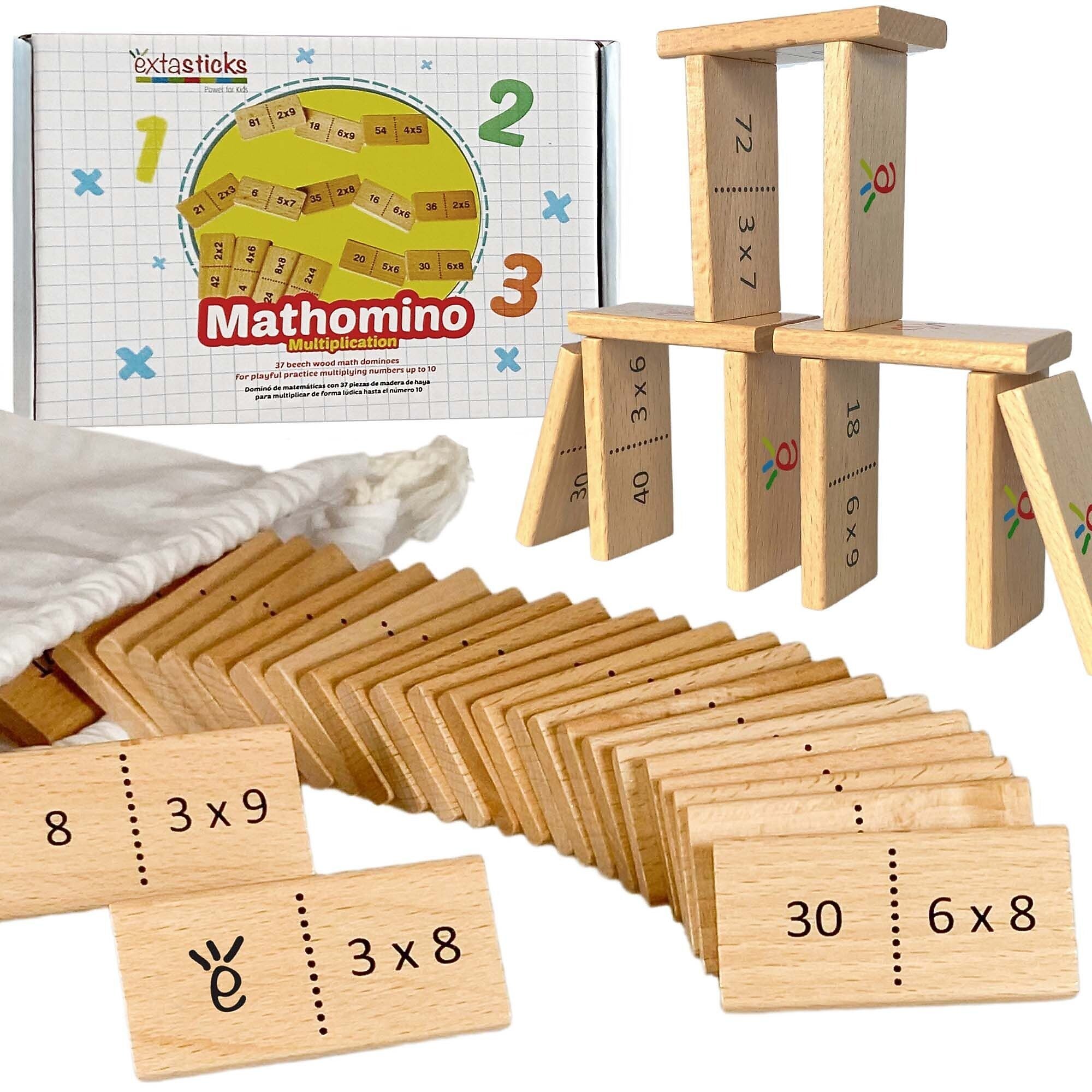 Extasticks Mathomino Times Tables Multiplication Domino Math Game (EXAE3307)