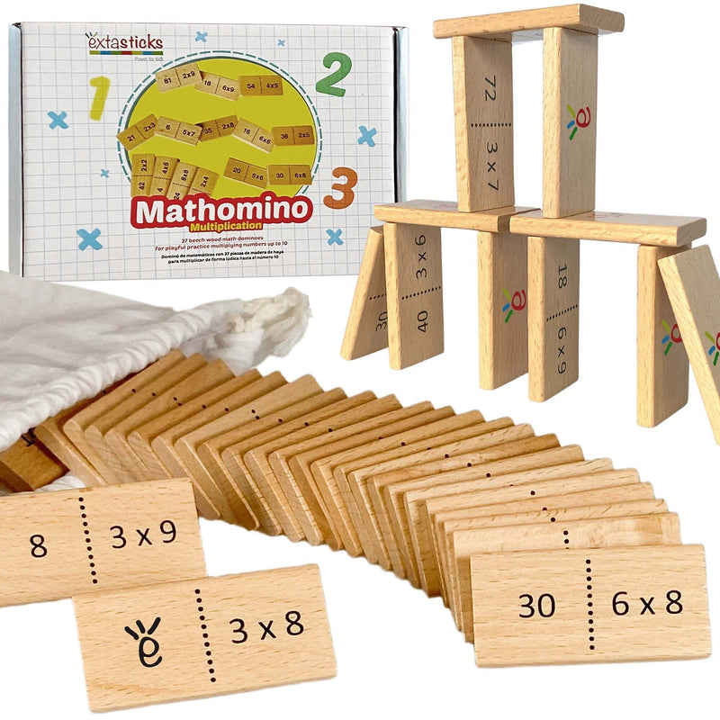 Extasticks Mathomino Times Tables Multiplication Domino Math Game (EXAE3307)