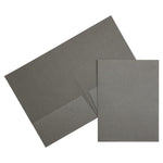 JAM Paper Two-Pocket Linen 2 Pocket Cardstock Presentation Folder, Gray, 25/Pack (386LGYA)