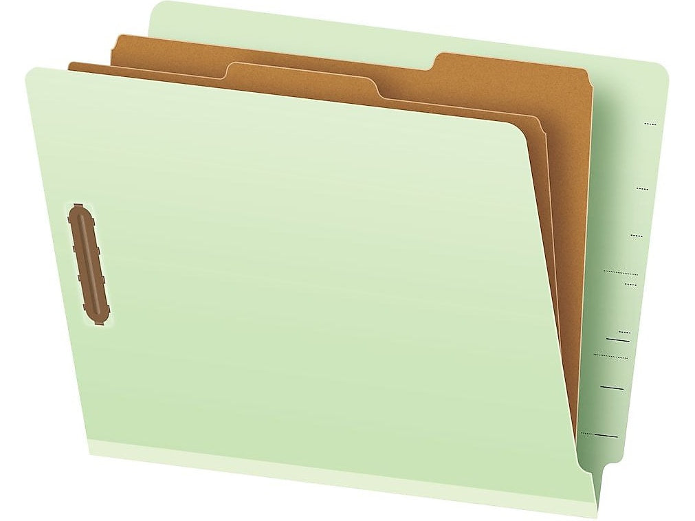 Pendaflex Pressboard Classification Folder, 2-Dividers, 2 1/2" Expansion, Letter Size, Light Green, 10/Box (23224R)