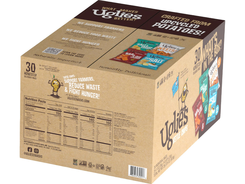 Uglies Gluten-Free Kettle Potato Chips, 30 oz., 30 Bags/Pack (34091)