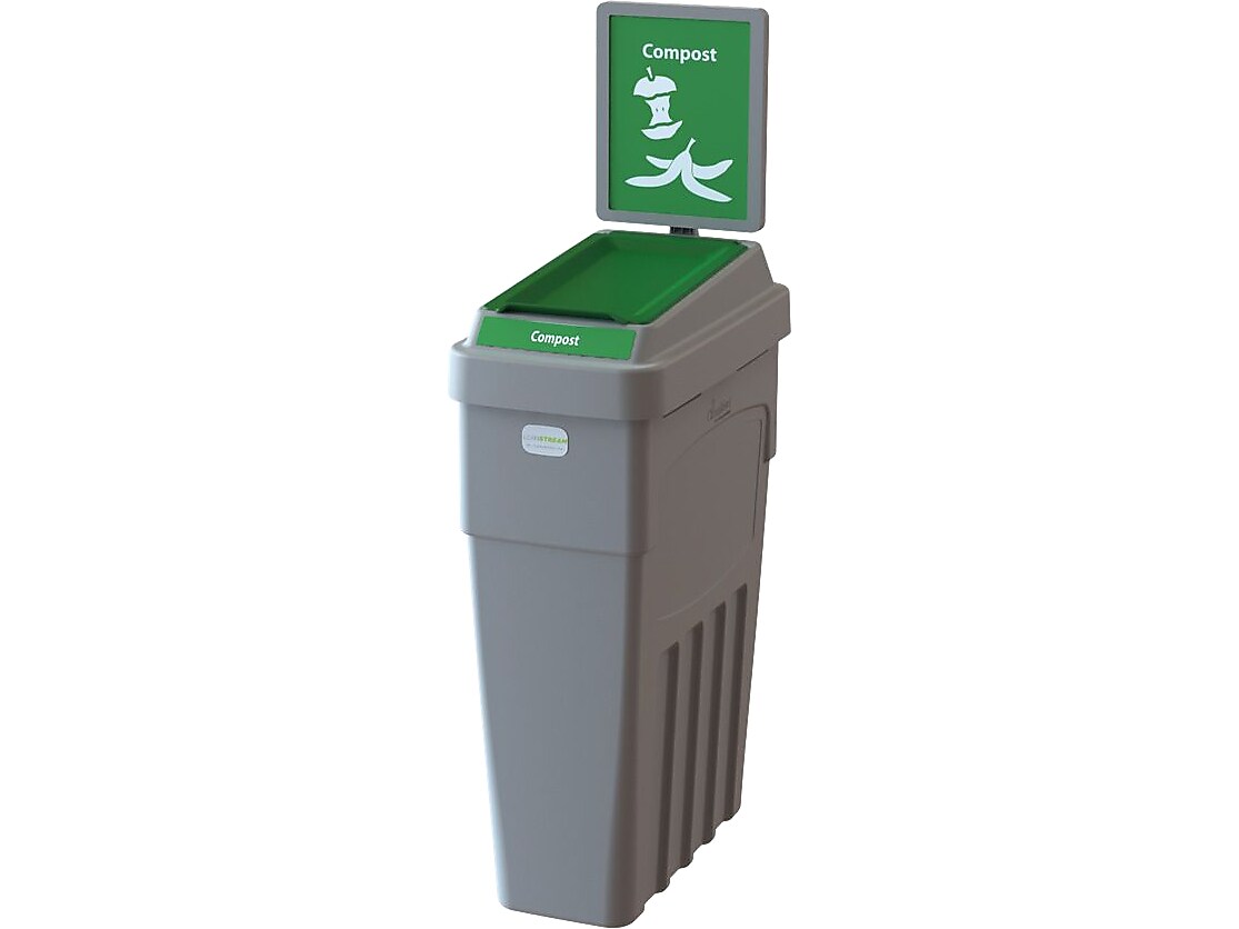 CleanRiver LeanStream Plastic Single-Stream Compost Station, 23 Gallon, Gray (LS1B-009)