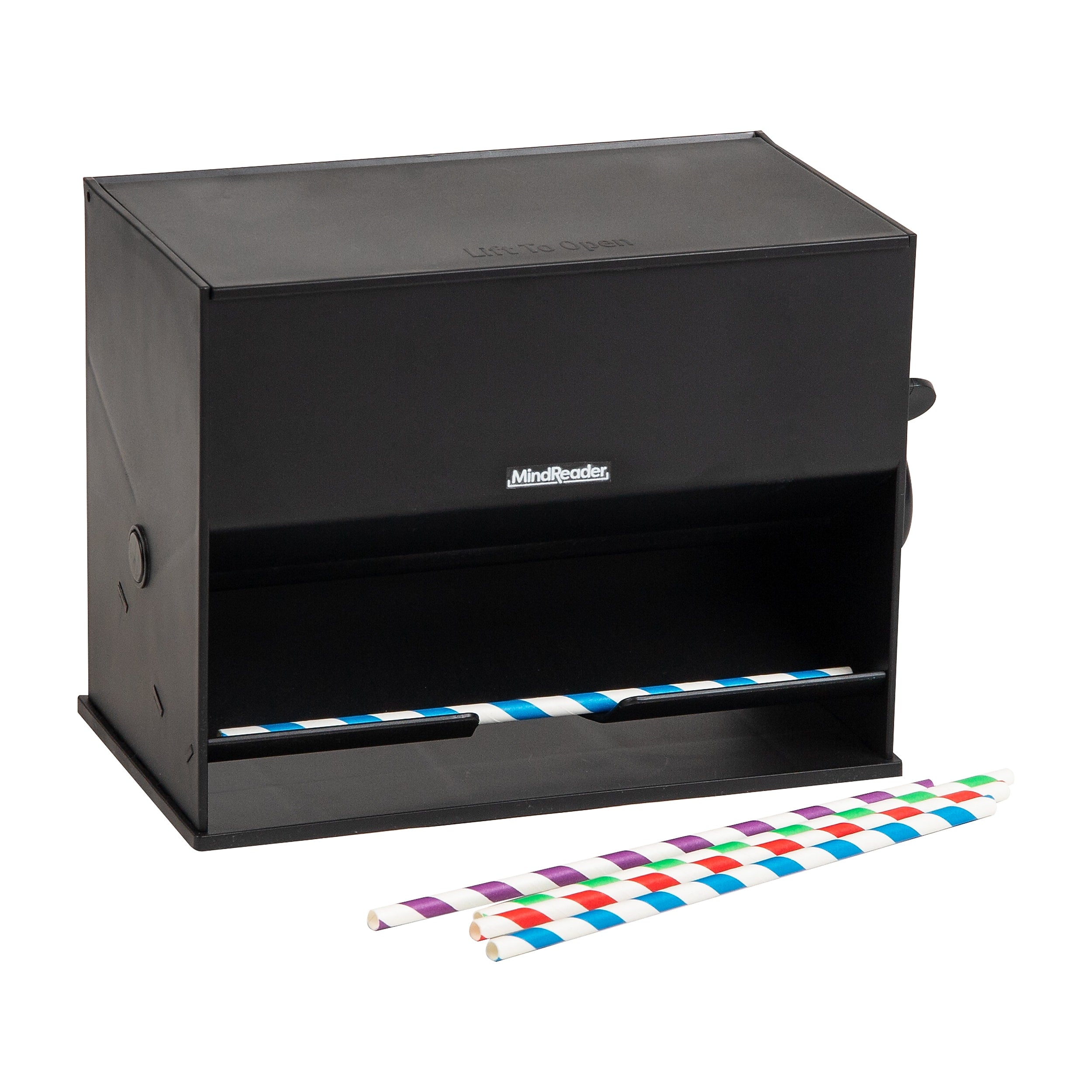 Mind Reader Plastic Straw Dispenser, Black (STRAWPUSH-BLK)