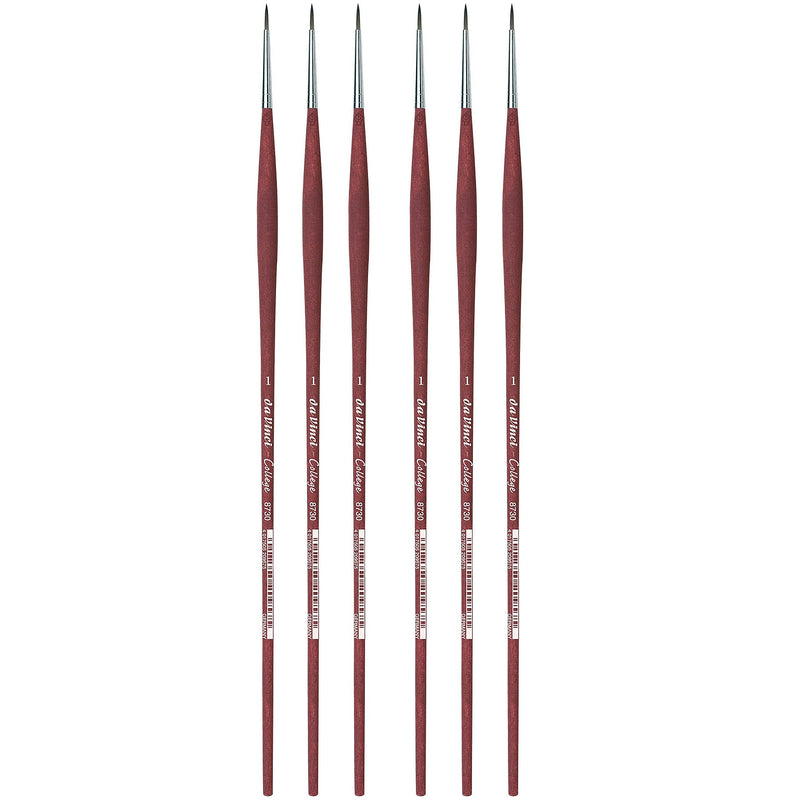 da Vinci COLLEGE Oil and Acrylic Synthetic Student Round Brush, 6 Brushes/Pack (DVXVA87301-6)