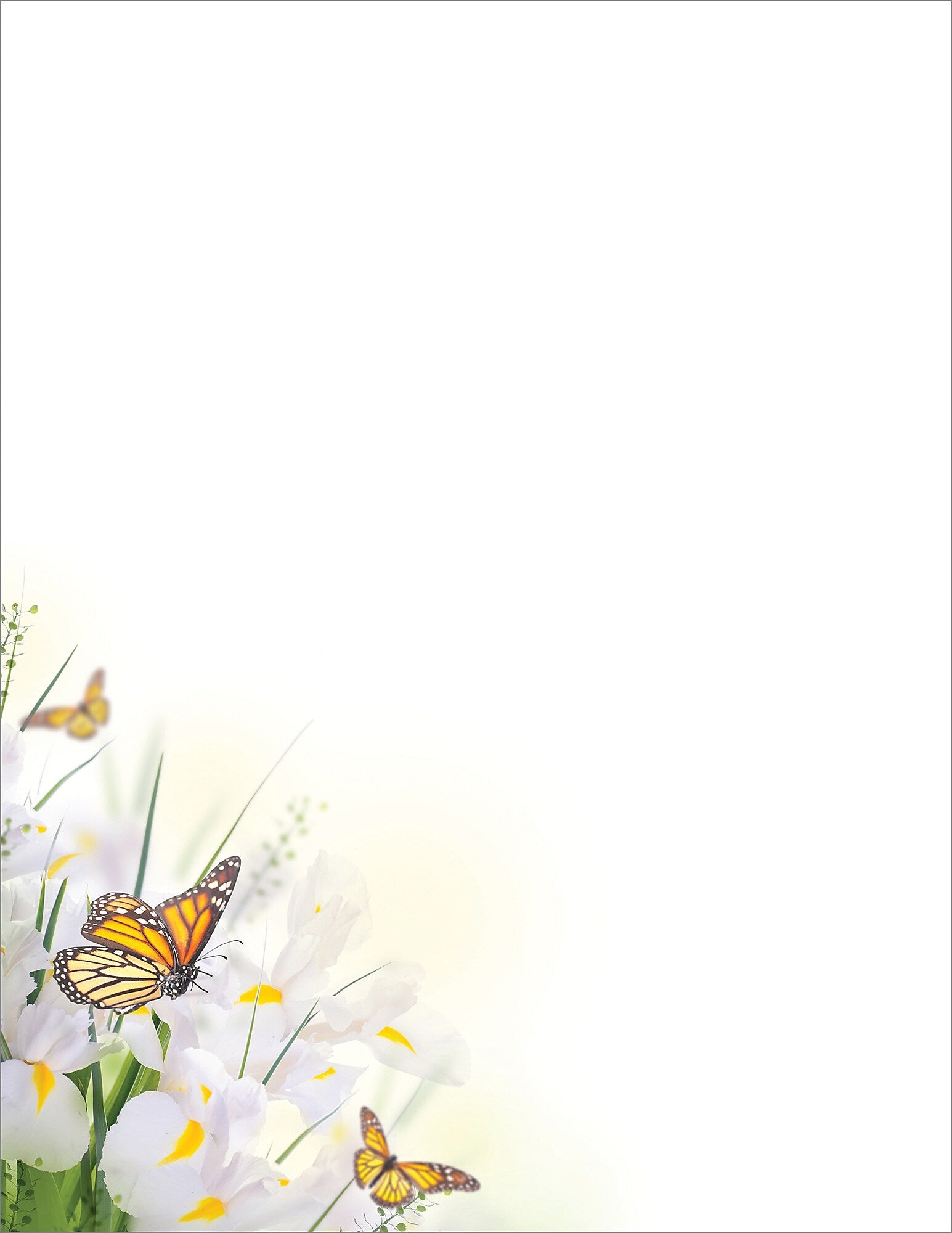 Great Papers Spring Blossom Butterfly Everyday Letterhead, Multicolored, 50 Sheets/Pack (2025004)