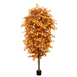 Nearly Natural 9' Autumn Ficus Artificial Fall Tree (T4768)