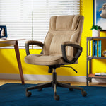 Serta Hannah I Ergonomic Microfiber Swivel Executive Chair, Light Beige (CHR200002)