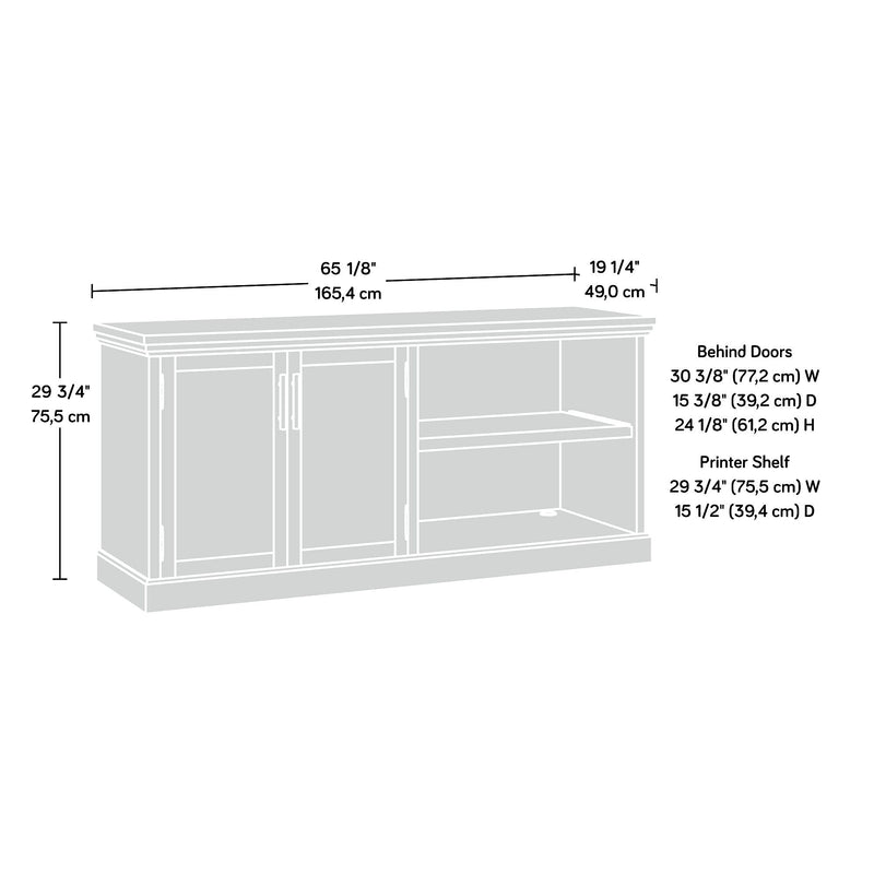 Sauder Aspen Post 30"H Storage Credenza with 2 Shelves, Prime Oak (427018)