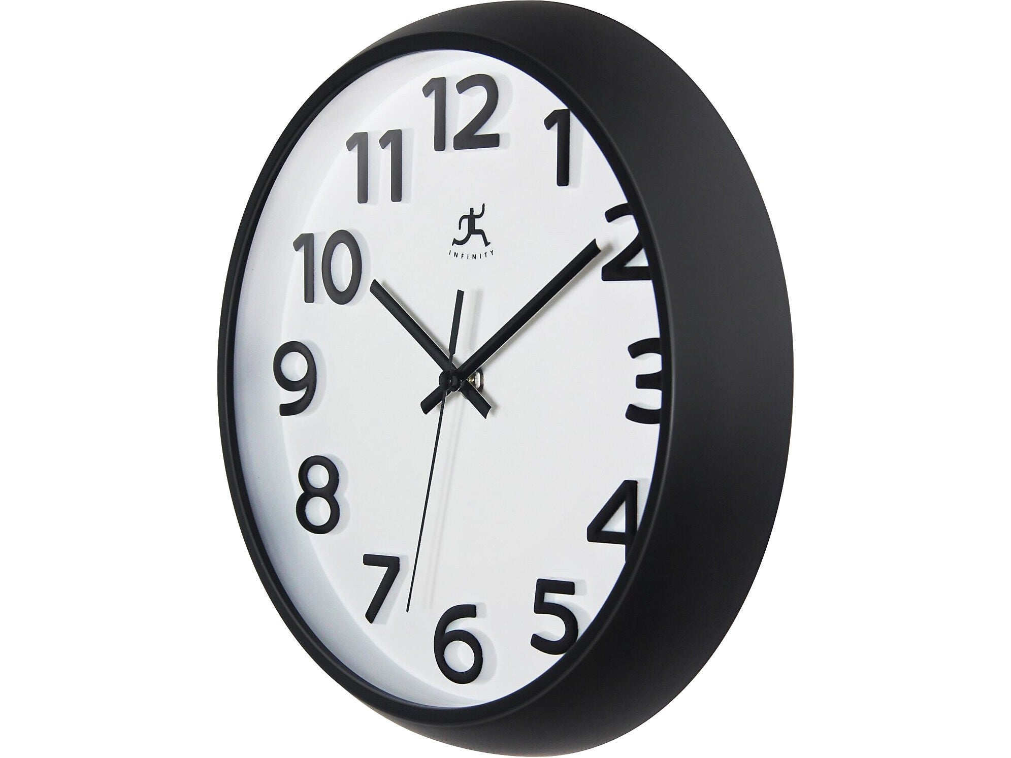Infinity Instruments Wall Clock, 10.75"Dia. (20296BK-WH)