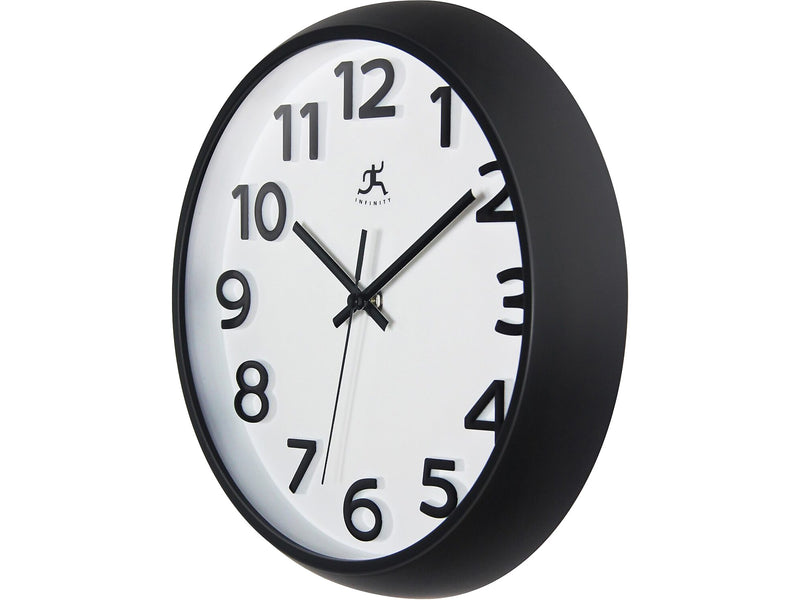 Infinity Instruments Wall Clock, 10.75"Dia. (20296BK-WH)