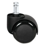 Alera Dual Wheel Hooded Casters, B Stem, 2" Caster, Black, 5/Set (ALECASTERST2)